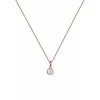 Elli Silberkette "Halskette Klassik Mondstein Edelstein Rund Natur 925 Silber" Gr. 55, rosa (rosegold), Halsketten, Damen, 55,mit Stein, Silber 925 (Sterlingsilber), Silberkette