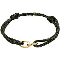 KUZZOI Armkette "Armband Glieder Oval Nylon 925 Sterling Silber" Gr. 190, grün (olive), Armbänder, Herren, Silber 925 (Sterlingsilber), Armkette