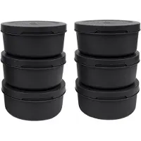 ZiiPa Pizzateigbox – ø 16 cm / 250 Gramm – Schwarz – 6 Stück