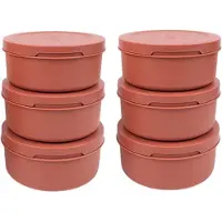 ZiiPa Pizzateigbox – ø 16 cm / 250 Gramm – Terrakotta – 6 Stück