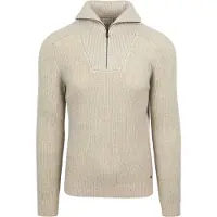 No-excess Halfzip Pullover Two Coloured Melange Greige - male