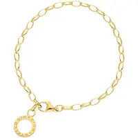 Giorgio Martello Milano Charm-Armband "Armband mit Schriftzug zum Einhängen von Charms, Silber 925" Gr. 16, gold, , Armbänder, Damen, 16, Silber 925 (Sterlingsilber), Charm-Armband