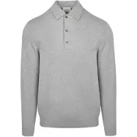 Profuomo Langarm - Longsleeve Poloshirt Luxury Basic Grau - adult