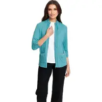 Inspirationen Shirtjacke "Shirtjacke", Damen, Gr. 48, blau (ozean), 95% Viskose, 5% Elasthan, unifarben, Shirts Shirtjacke