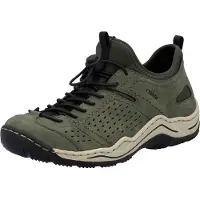 Rieker Slip-On Sneaker , Damen, Gr. 39, Textil, grün (khaki), Lederimitat, Textil, Schuhe Slip-On Sneaker, Schlupfschuh, Freizeitsneaker, Halbschuh mit markanter Laufsohle
