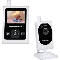 Grundig Video Babyphone mit Kamera – Babyfon mit 2 Zoll Farbbildschirm – Baby Monitor mit Nachtsicht, Temperaturanzeige und Talkback-Funktion – Weiß