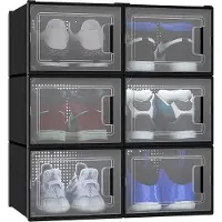 OEM Schuhbox transparent mit Magneten, Schuhregal und Aufbewahrungsbox, 6er Set, Schuhorganizer