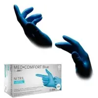 Ampri MED-COMFORT Blue Nitrilhandschuhe, puderfrei, blau 01192-XL , 1 Karton = 10 Packungen à 100 Stück, Größe XL