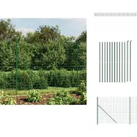 vidaXL Maschendrahtzaun mit Bodenflansch Grün 2x25 m - Zaunfelder