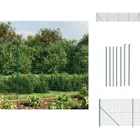 vidaXL Maschendrahtzaun mit Bodenflansch Grün 1,6x10 m - Zaunfelder