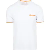 Sun68 Piqué T-Shirt Fluo Stripe Weiß