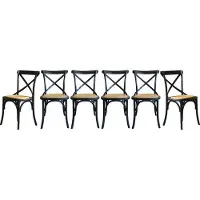 Signature - Set aus 6 Stühlen aus Massivholz und Wiener Geflecht L61 cm - BISTROT