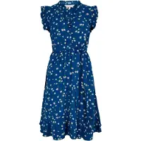 Apricot Minikleid "Geblümtes Kleid", Damen, Gr. L (40), N-Gr, blau, gewebt, Obermaterial: 100% Viskose CV., geblümt, normal, V-Ausschnitt, Kleider Minikleid, mit Rüschen und Gänseblümchen
