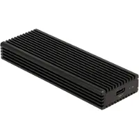 DeLOCK Externes USB Type-C Combo Gehäuse für M.2 NVMe PCIe oder SATA SSD, SSD-Gehäuse, M.2, PCI Express, SATA, 10 Gbit/s, USB Anschluss, Schwarz