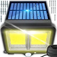 Retoo Solarlampen für Außen mit Bewegungsmelder 108 LED Solarleuchten Strahler Außen 120° Wasserdichte Superhelle Solar Wandleuchte Aussenleuchte