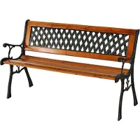 Progarden Gartenbank 125 cm lang, 52 cm tief, 73 cm hoch, Schwarz, Tannenholz und Metall