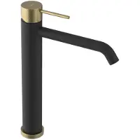 Sapho ULTRASAN Waschtischarmatur, Schwarz matt/Gold matt