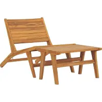 The Living Store Gartenstuhl mit Fußablage Massivholz Teak