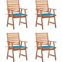 Syfax Garten-Essstühle 4 Stk. mit Kissen Massivholz Akazie