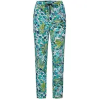 Goldner Stoffhose "Florale Schlupfhose SARA grün", Damen, Gr. 38, N-Gr, grün (graugrün, gemustert), Obermaterial: 100% Viskose CV., gerade, Hosen Stoffhose, seitlich Eingriffstaschen
