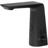 Sapho Sensor-Standarmatur mit Temperaturregelung 6V DC (4xAA), Schwarz matt