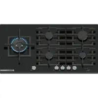 Bosch Serie 8 PRS9A6H40, Schwarz, Integriert, 90 cm, Gaskochfeld, Gehärtetes Glas, 5 Zone(n)