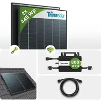 TEPTO 910Wp Balkonkraftwerk Smart mit Hoymiles Mikrowechselrichter - Schrägdachm...