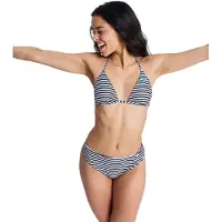Roxy Bikini-Hose "Summer Surf RV Moderate", Damen, Gr. XL, US-Größen, schwarz-weiß (anthrazit moda stripe), Obermaterial: 85% Polyester, 15% Elasthan., Badehosen Bikini-Hose