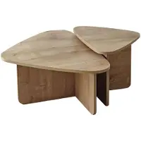 CALICOSY - Set aus 2 niedrigen Tischen in Dreiecksform mit abgerundeten Kanten L90/L60 cm - BALLARE