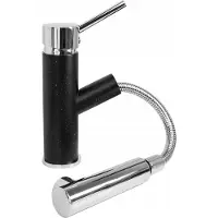 Granitan - Küchenarmatur - Wasserhahn Küche Höhe 17,5 cm - Schwarz - Messing - CADO
