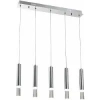 REALITY IMPORT Hängeleuchte LED Gwen, verchromt, 5W, neutralweiß, 1750lm, Acryl, Maße: 100x67x3,8cm, IP20, Reality
