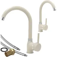 Granitan - Küchenarmatur - Wasserhahn Küche Höhe 30 cm - Beige - Messing - BETA