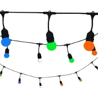 Polux Außenleuchte, Girlande, Länge 5,6 m, Fassung E27, 10 Lampen, G45, farbig, 36V, 6W; 36V PARTY 308214,