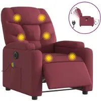 Syfax Massagesessel Elektrisch Weinrot Stoff