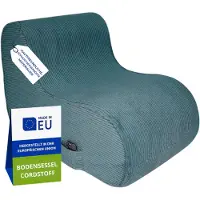 Pillows24 - Bodensessel aus Cordstoff 93×70×65cm | Kindersessel & Lounge Sessel mit waschbarer Bezug für Jugendliche & Erwachsene (Türkis)