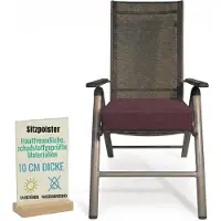 Pillows24 - Ergonomisches Sitzkissen Outdoor - 1x [ 40x40x10 cm ] in Pflaume - Waschbar Sitzerhöhung mit Reißverschluss für Gartenmöbel Stuhl