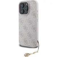 GUESS 4g Charm Iphone 16 Pro Tone On Tone Handyhülle Grau,Rosa Grau,Rosa One Size