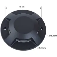 LUCANDE LED-Bodenstrahler Jeffrey, schwarz, 4 Lichtaustritte