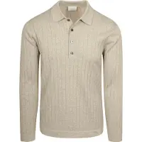 Profuomo Langarm-Poloshirt Luxury Basic Ecru
