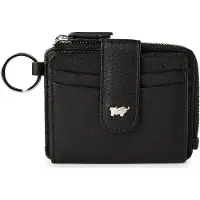 Braun Büffel Portemonnaie JOY RFID Kartenbörse mit Schlüsselring 8 Kartenfächer schwarz Damen - Leder