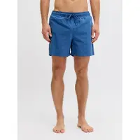 Jack & Jones Badeshorts "JPSTMAUI WAVE LOGO SWIM SHORTS SN", Herren, Gr. M, N-Gr, blau (delft), Web, Polyester, unifarben, Badehosen Badeshorts, Kunstfaser, normal geschniten
