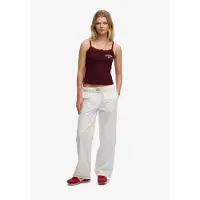 Superdry für Damen. W7011288A Weiße Stretch-Hose (M), Lässig, Baumwolle