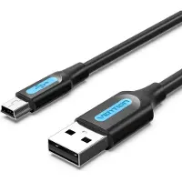Vention COMBF, 1 m, USB A, Mini-USB B, USB 2.0, 0,48 Gbit/s, Schwarz