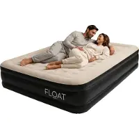 Float NimbusRest - 2-Personen-Luftbett mit eingebauter elektrischer Pumpe - < 3 min schnelles Aufblasen - 198 x 152 x 38 cm - Selbstaufblasende Zwei-Personen-Luftmatratze - Gästebett Queen