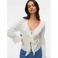 Vero Moda Rüschenbluse "VMJAMIE TIE LS TOP WVN"