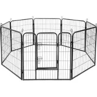 Rebel RA-1207 Modulares Hundegitter, Stahl, 8 Elemente, Größe L, 80 x 80 cm