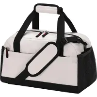Unyqoos Sport- & Reisetasche, kompakt 35 x 20 x 20 cm, Beige, 600D-Polyester, wasserdichtes Nassfach für nasse Kleidung, leicht, gepolsterter Schultergurt, handgepäcktauglich