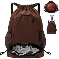 Unyqoos Multifunktionale wasserdichte Gymtasche mit Kordelzug – Sportrucksack mit separatem Schuhfach & Tennisfach, 36×20×52 cm, Oxford, 0,35 kg
