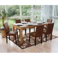 Mendler 6er-Set Esszimmerstuhl Stuhl Küchenstuhl Littau Textil, WildKunstleder, dunkle Beine