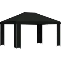 Syfax Pavillon 4 x 3 m Schwarz Polyester und Stahl 190 gsm